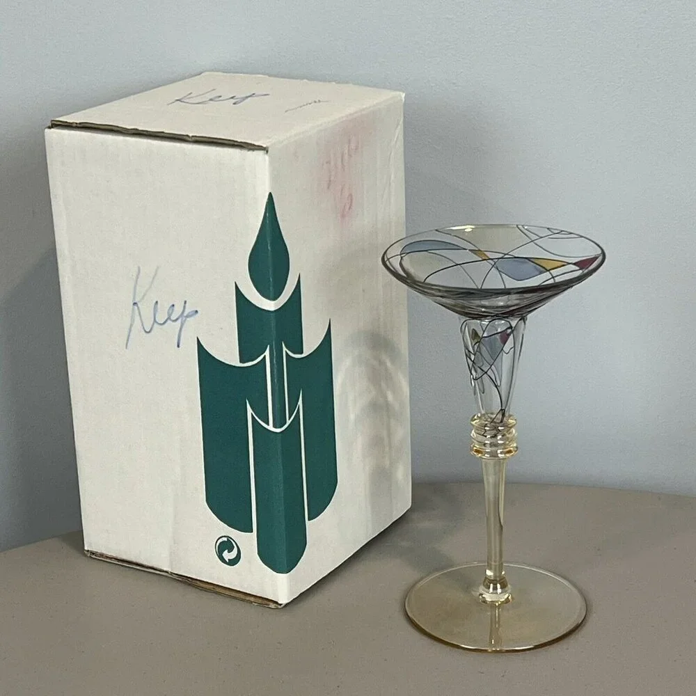 Partylite Mosaic Candle Holder Calypso‎ Stained Glass Tapered 7